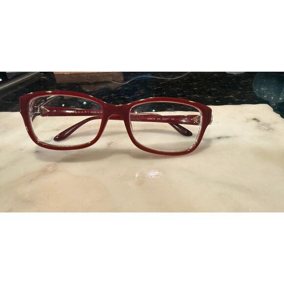 Bulgari BVLGARI 4086-B 826 Red Crystal Eyeglasses Frame 54-17 135 Made In Italy main image 8